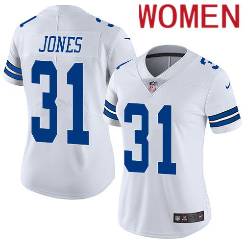 Women Dallas Cowboys #31 Byron Jones Nike White Vapor Limited NFL Jersey